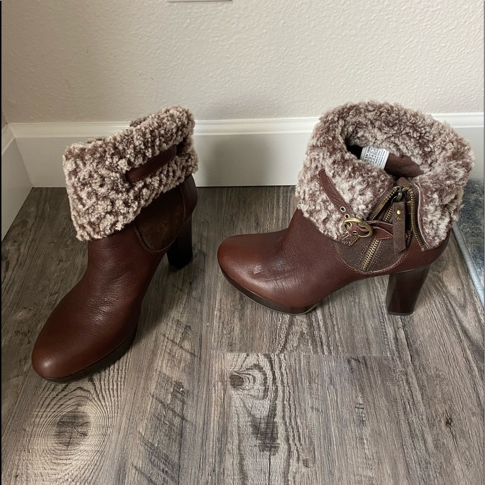 UGG Heeled Boot with Faux Fur